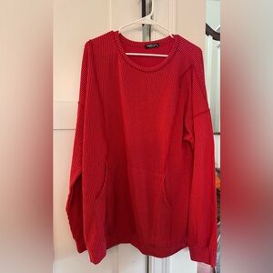 HEIMISH USA Vibrant Red Ribbed Top